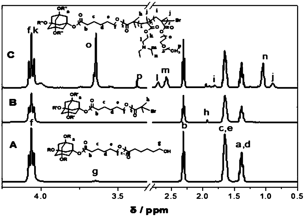 PH response type star-like amphiphilic polymer and preparation method thereof