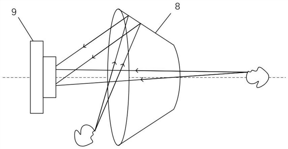 Large-view-field foreign matter detection device and method