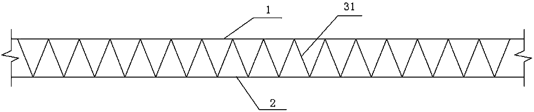 Double-steel-plate concrete combined shear wall connected through waveform reinforced bars