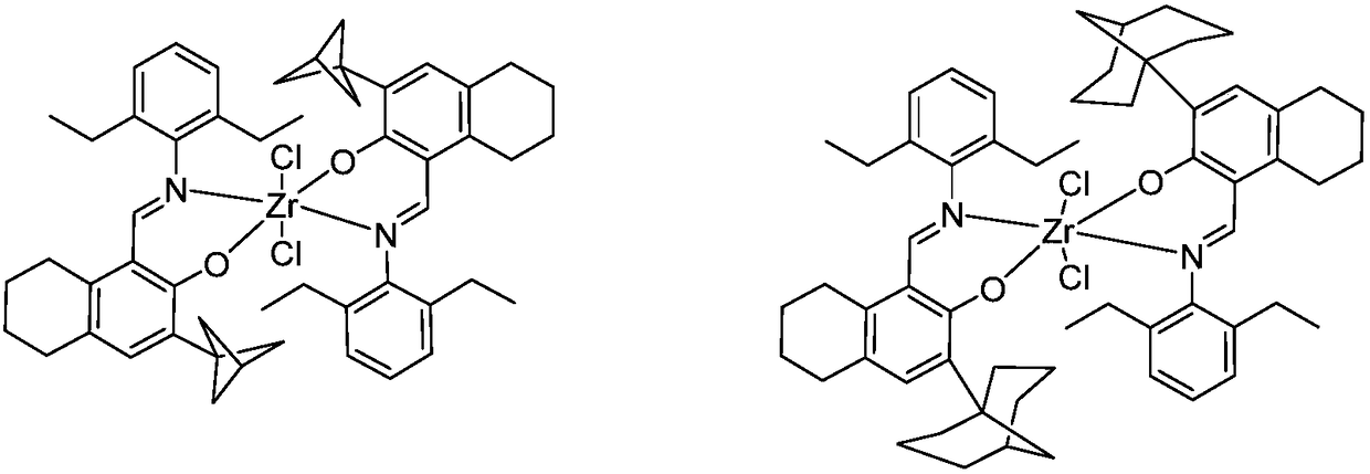Zirconium tetralylmethoxyl imine complex and preparation method and application thereof
