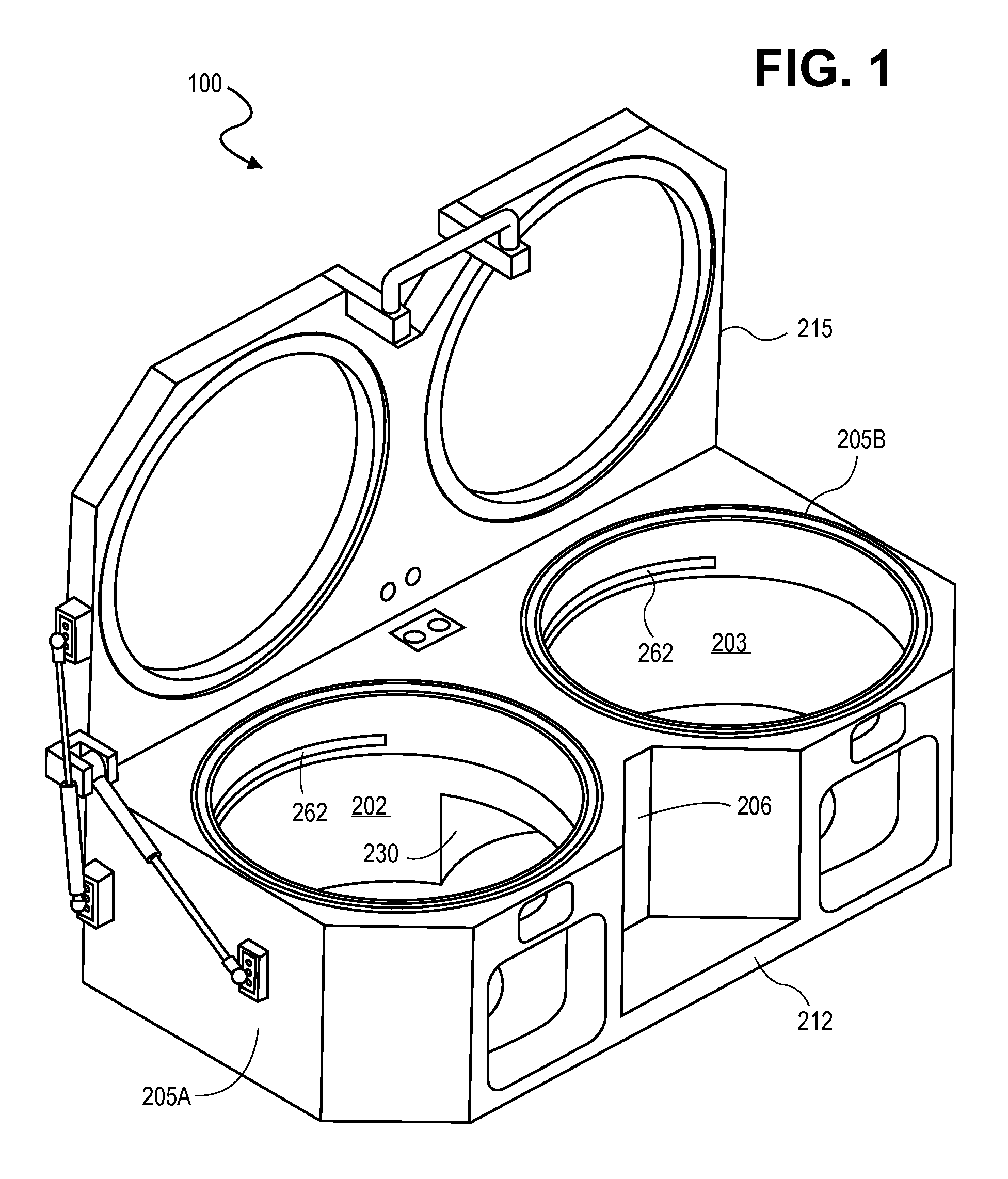 Vacuum processing chambers incorporating a moveable flow equalizer