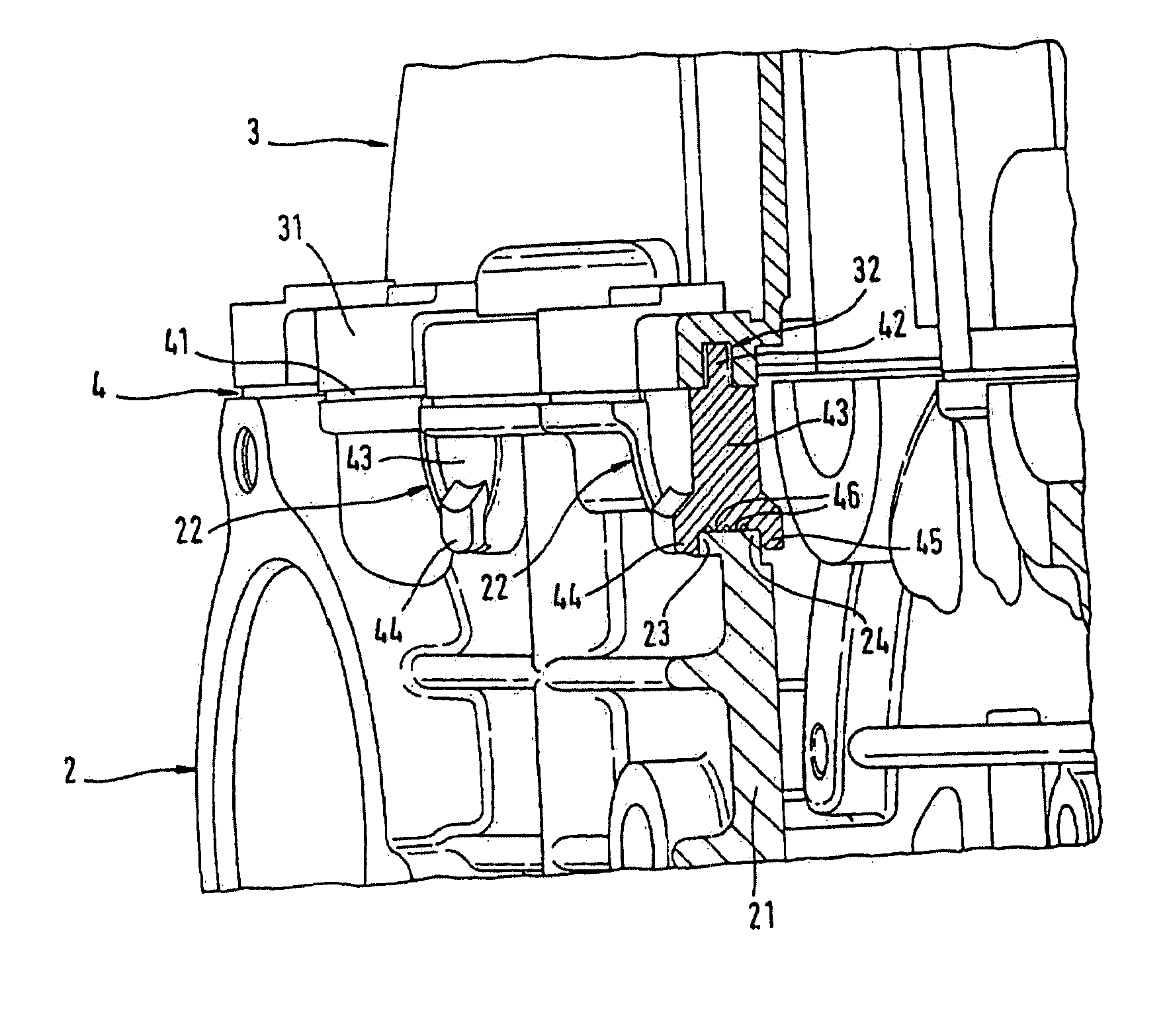 Internal combustion engine and gasket therefor