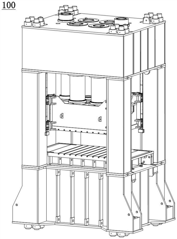 Die closing press applied to forming and production of internal high pressure and internal high pressure forming process