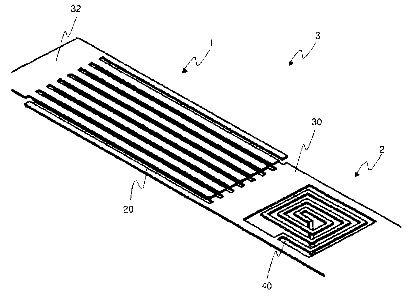 Transmission line with left-hand characteristics including an interdigital capacitor with partially overlapping fingers