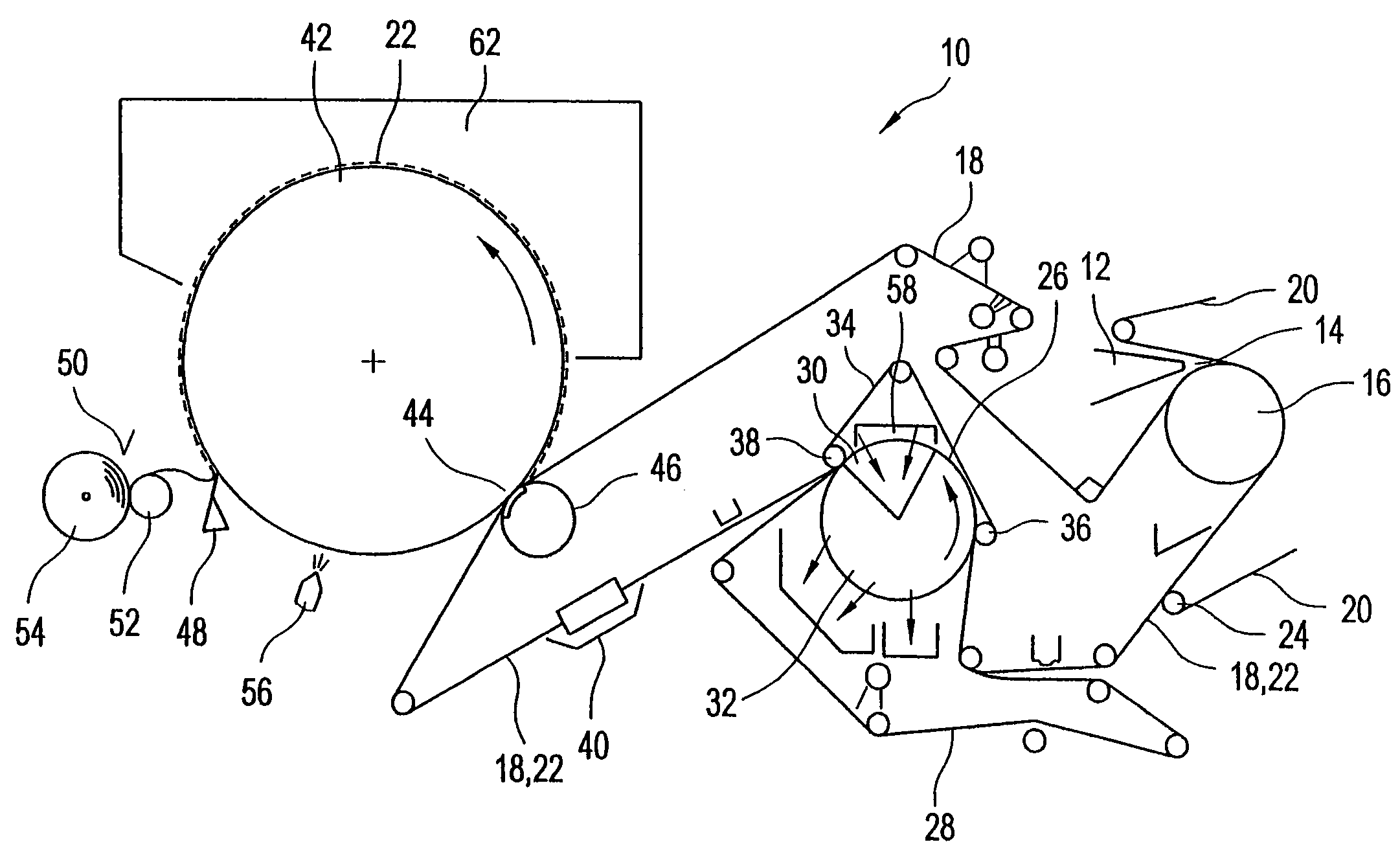 Process and apparatus for producing a tissue web