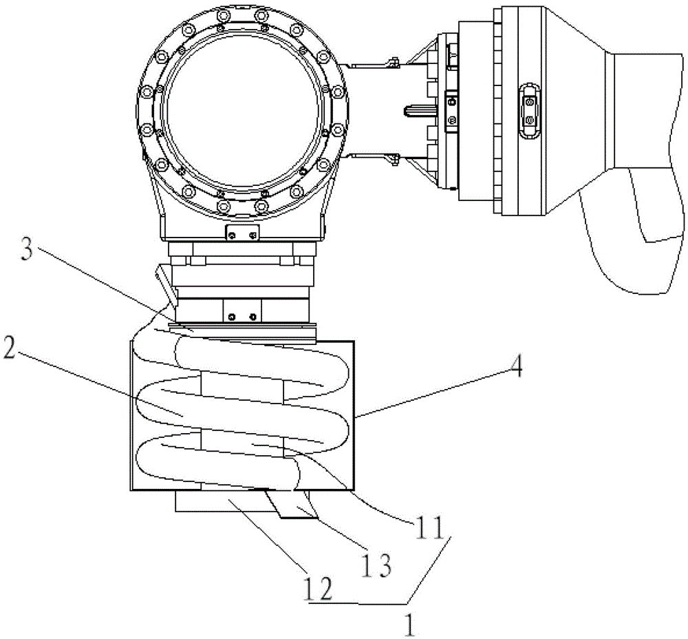 Six-axis routing device and industrial robot using it