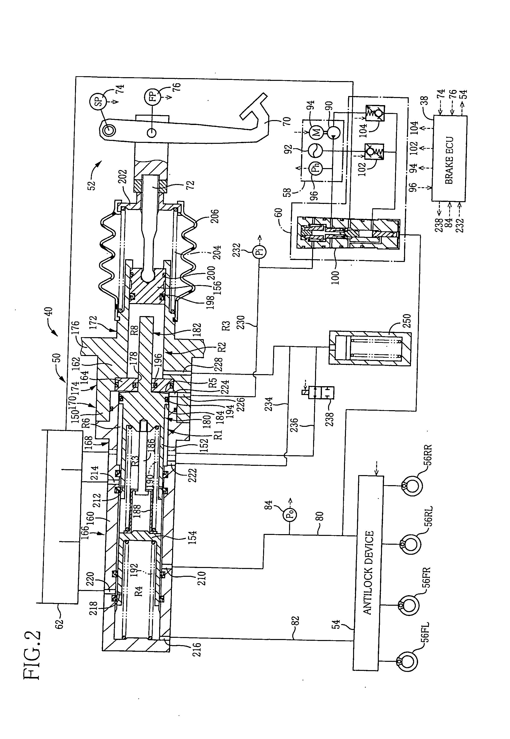 Master cylinder device and hydraulic brake system using the same