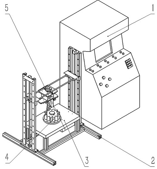 A device and process for measuring the expansion of gears after heating by laser reflection