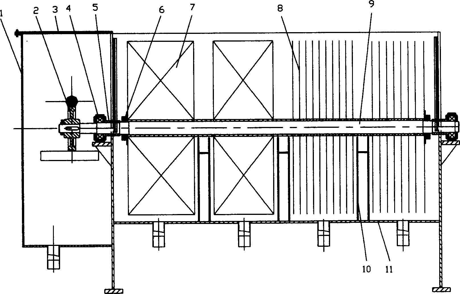 Combined sewage treating process and apparatus