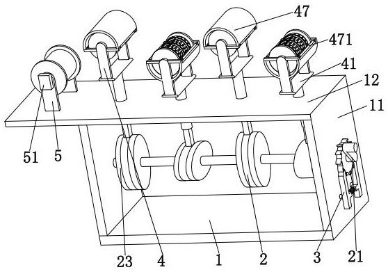 A cooling and sizing transmission device for medical packaging gluing paper after pressing and forming