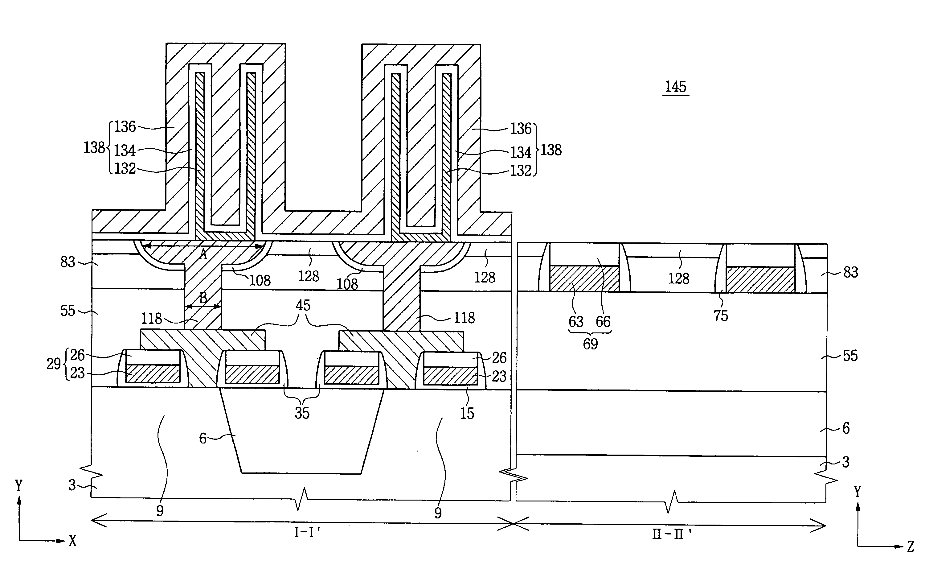 Semiconductor device having a filling pattern around a storage structure and method of forming the same