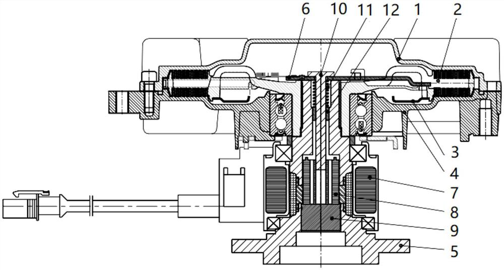 Electric control silicone oil clutch structure with separated magnetic circuits