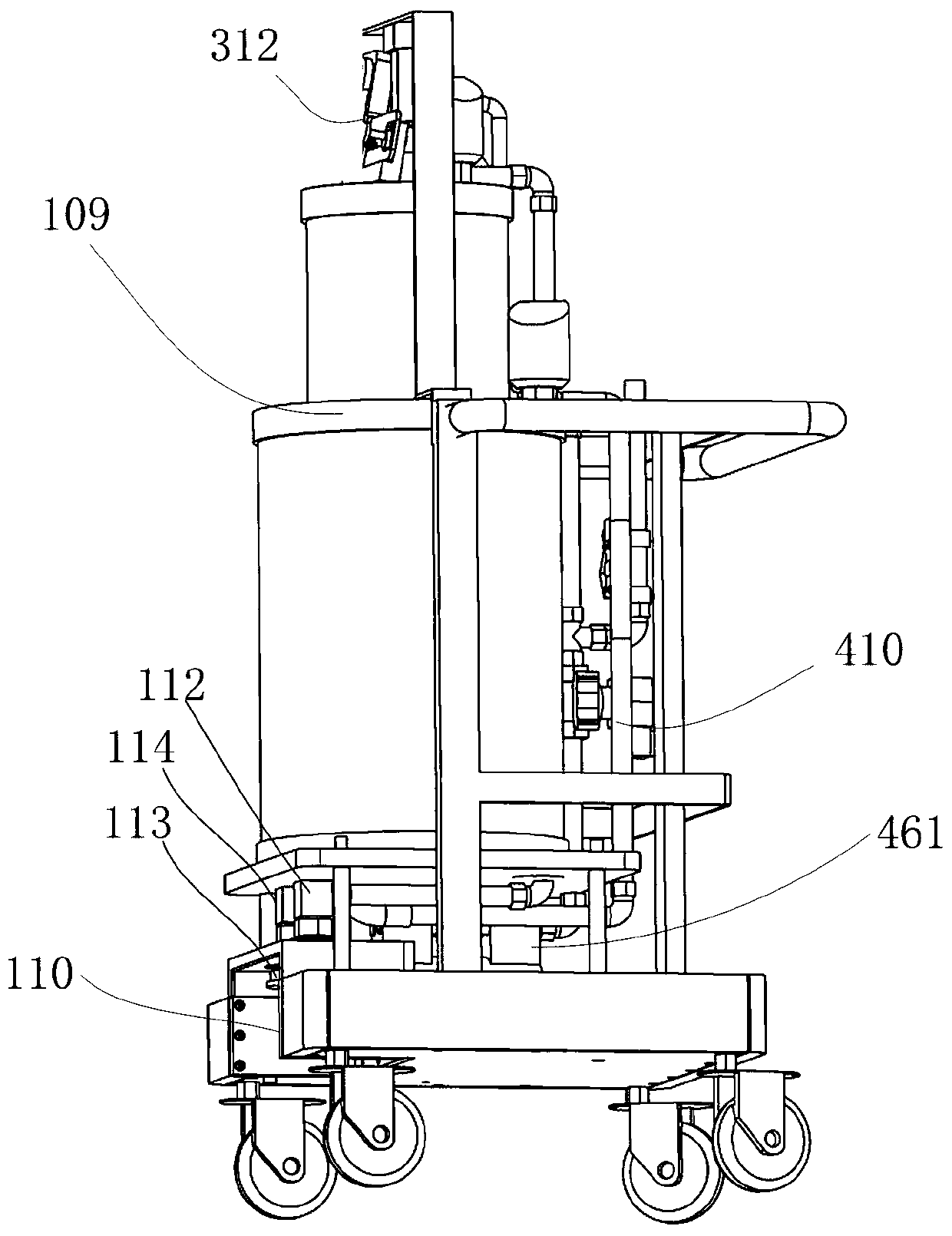 Docking device and waste liquid collection and treatment system