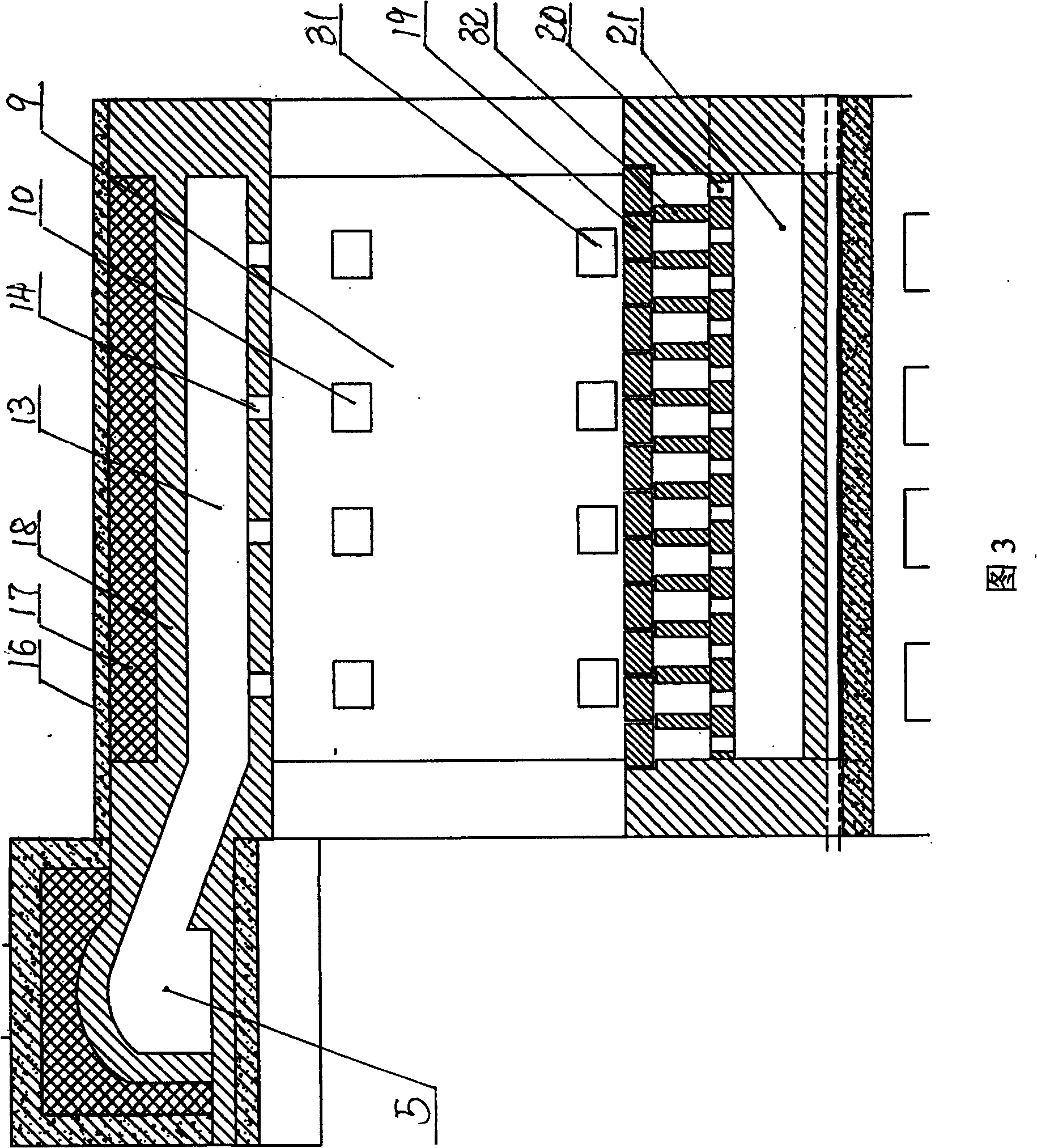 Flyash ceramisite sintered open-hearth furnace