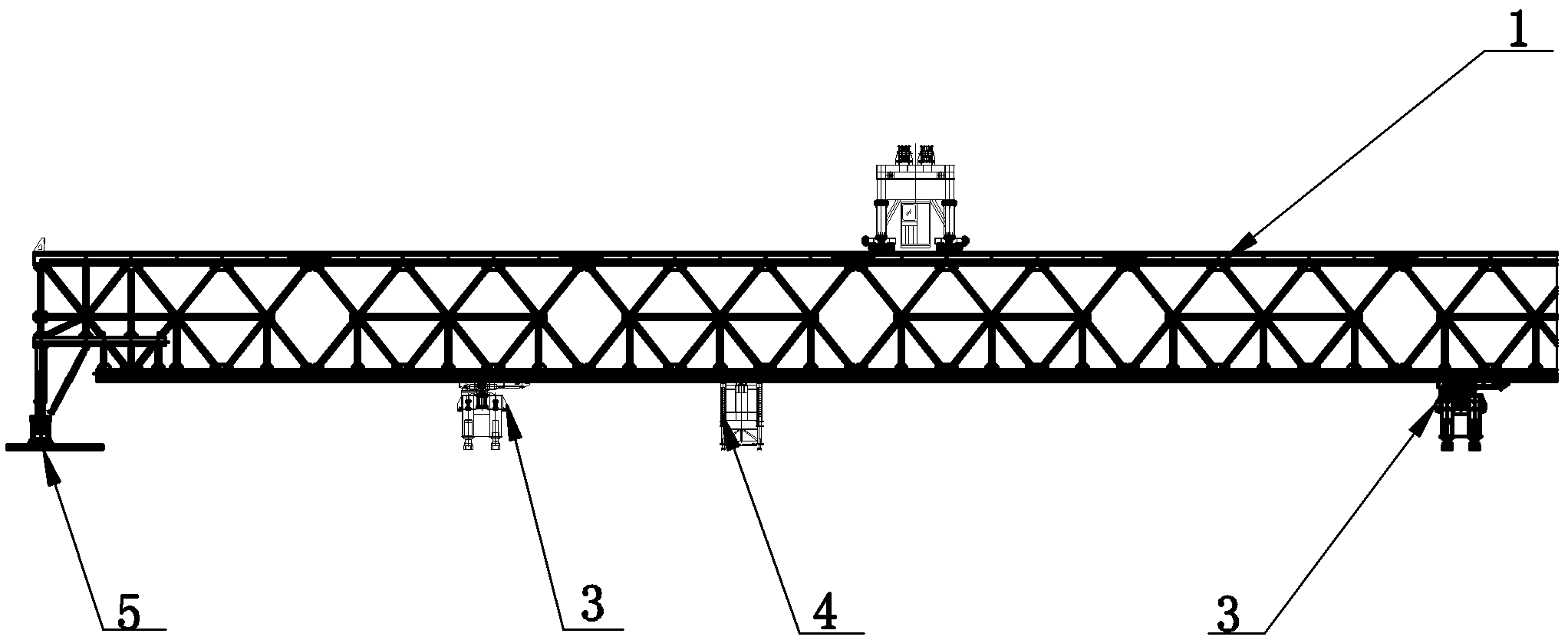 Section assembling bridge girder erection machine