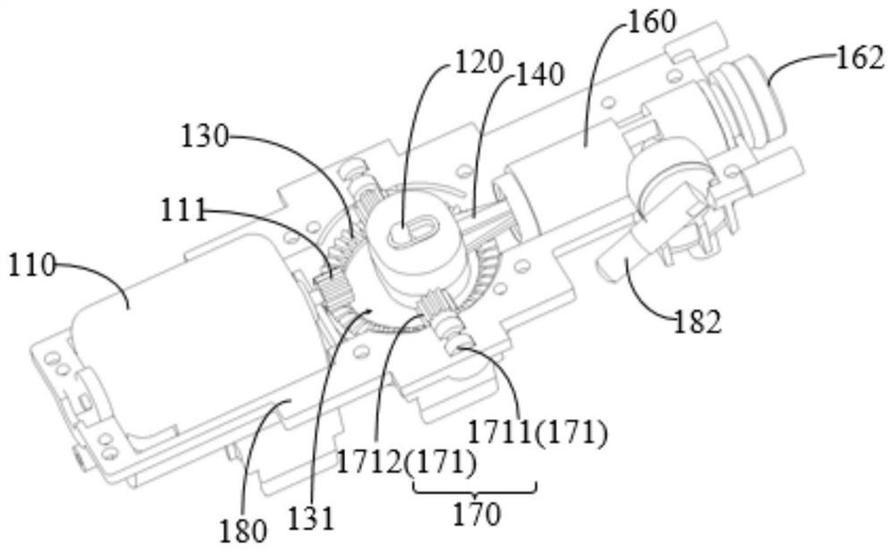 Piston driving assembly for oral care device and oral care device