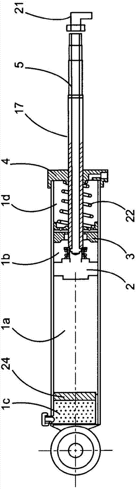 Suspension method and shock-absorbing device for an automobile