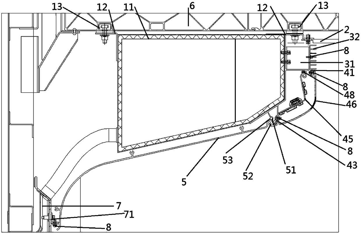 Novel rail car air duct module integration structure