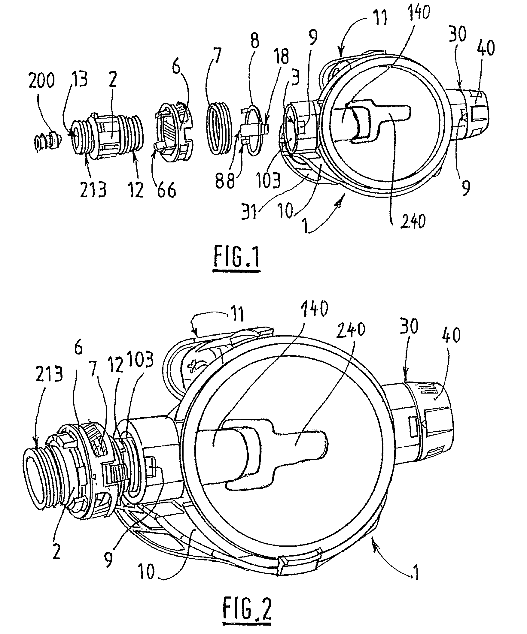 Demand valve device for use by diverse and selectively connectable fluidic connector