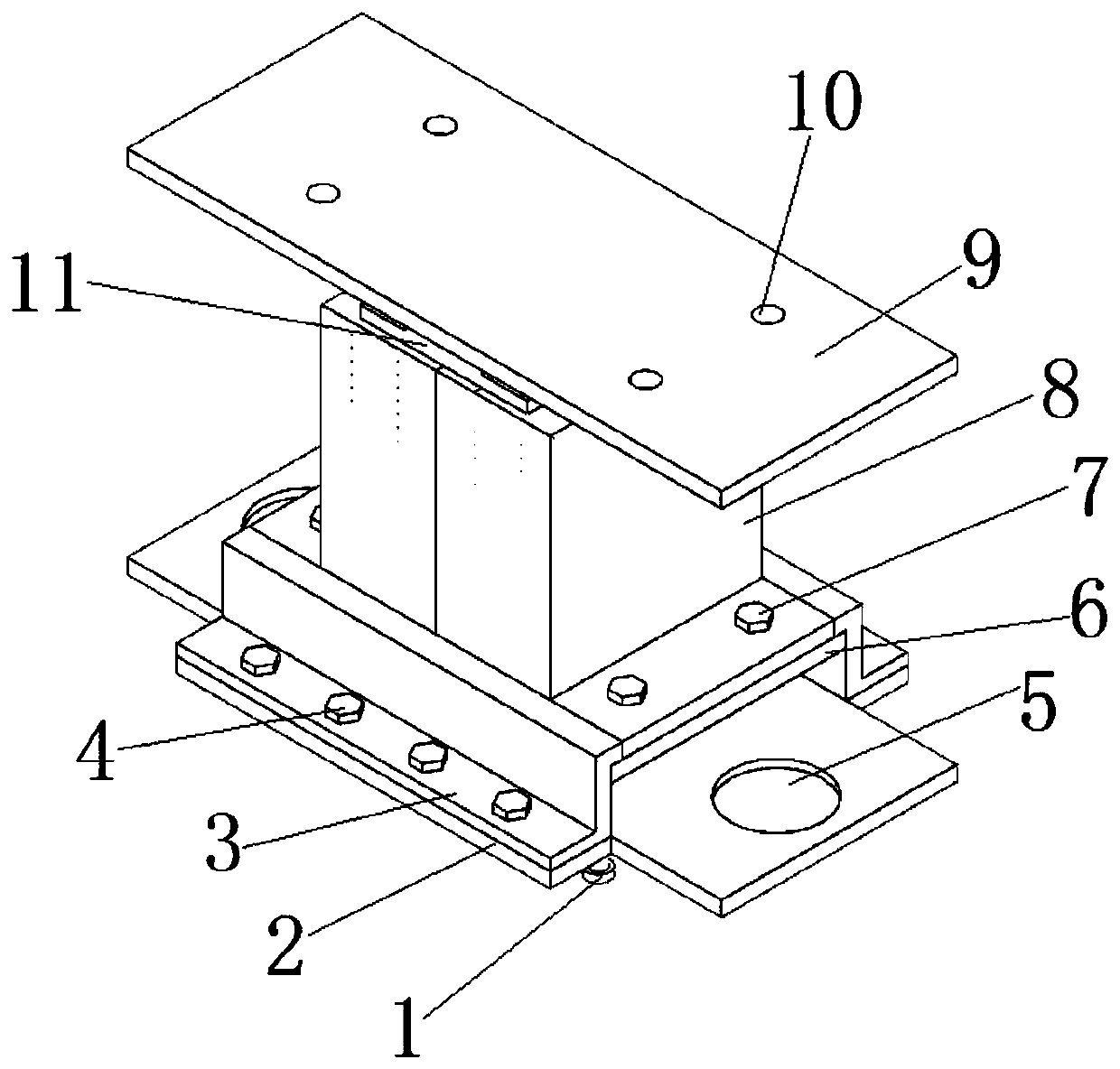 A shock-isolation support with adjustable vertical height