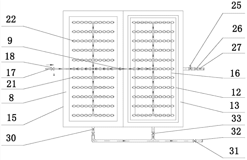 Upward flow combined type secondary biological film sewage treatment integrated equipment