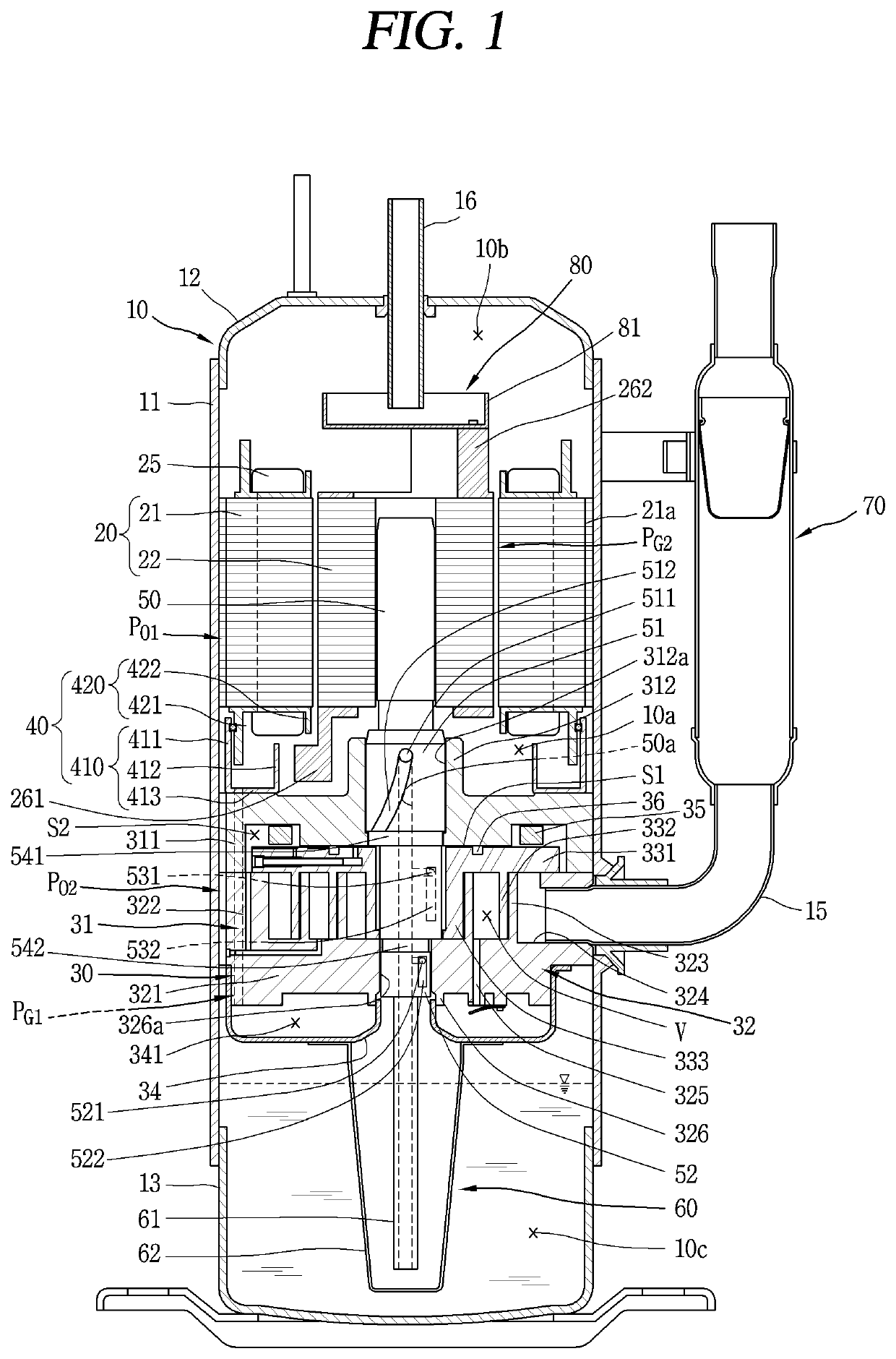 Scroll compressor with oil separator