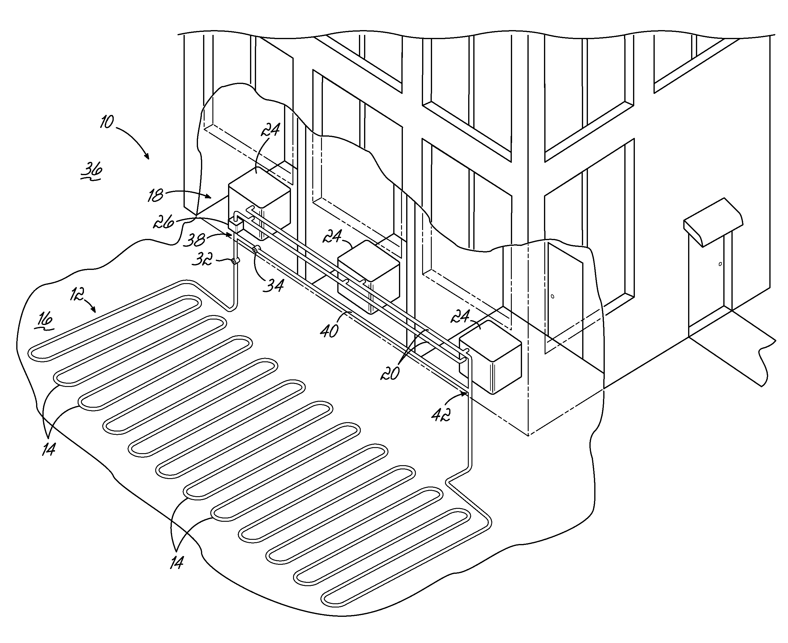 Ground loop bypass for ground source heating or cooling