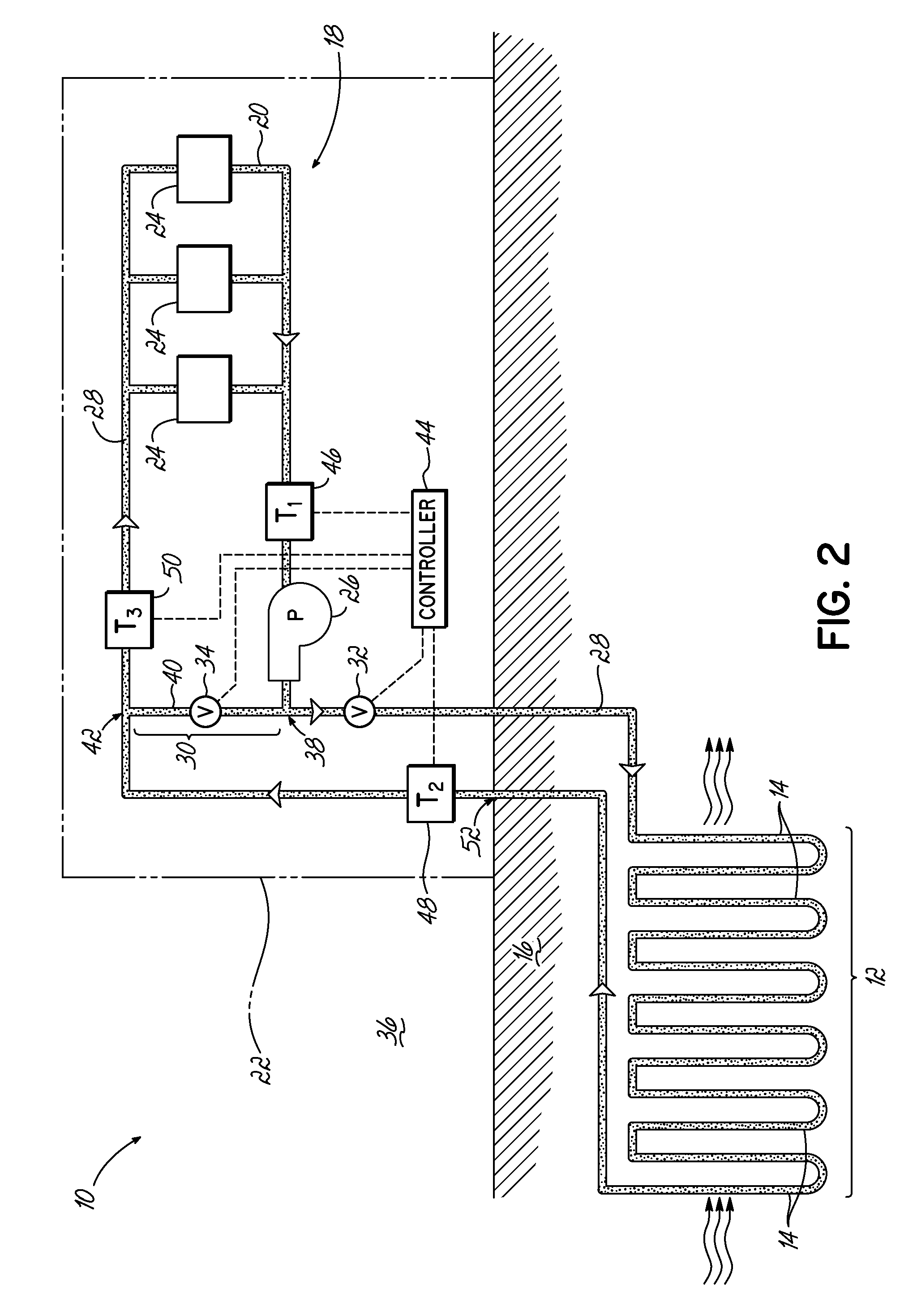 Ground loop bypass for ground source heating or cooling