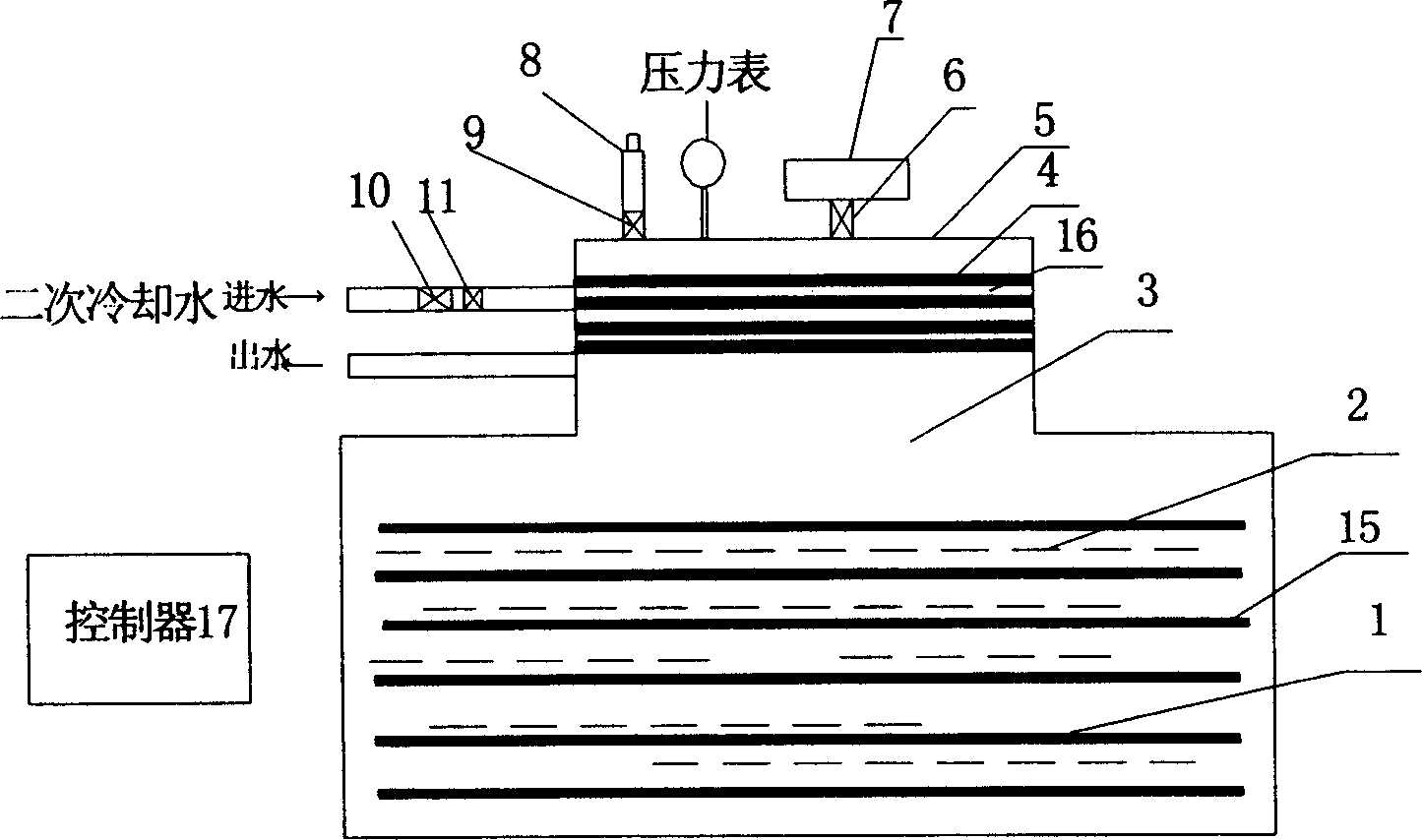 Evaporating and cooling system monitoring and protection controlling device for generator stator