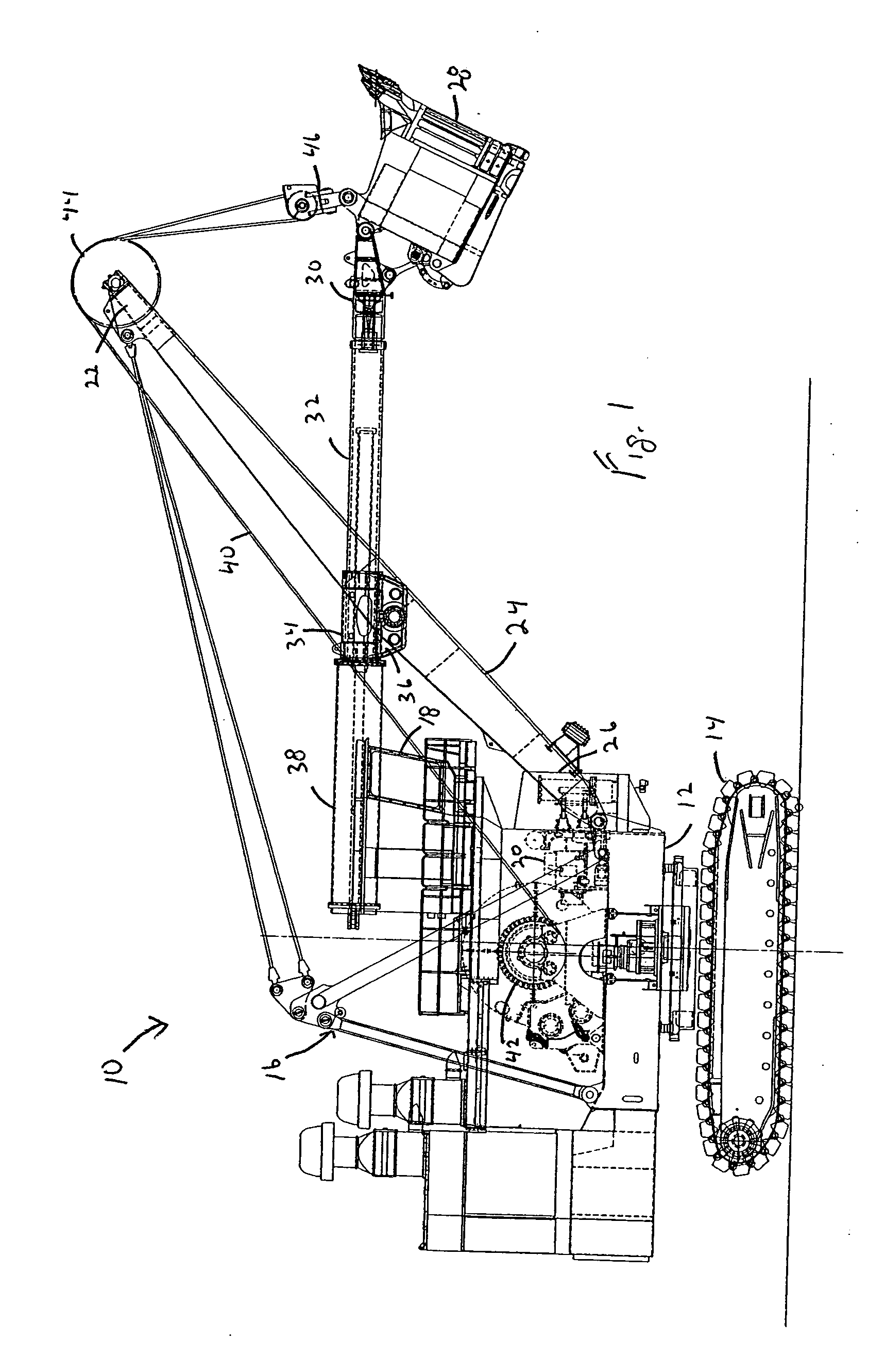 Hydraulic crowd control mechanism for a mining shovel