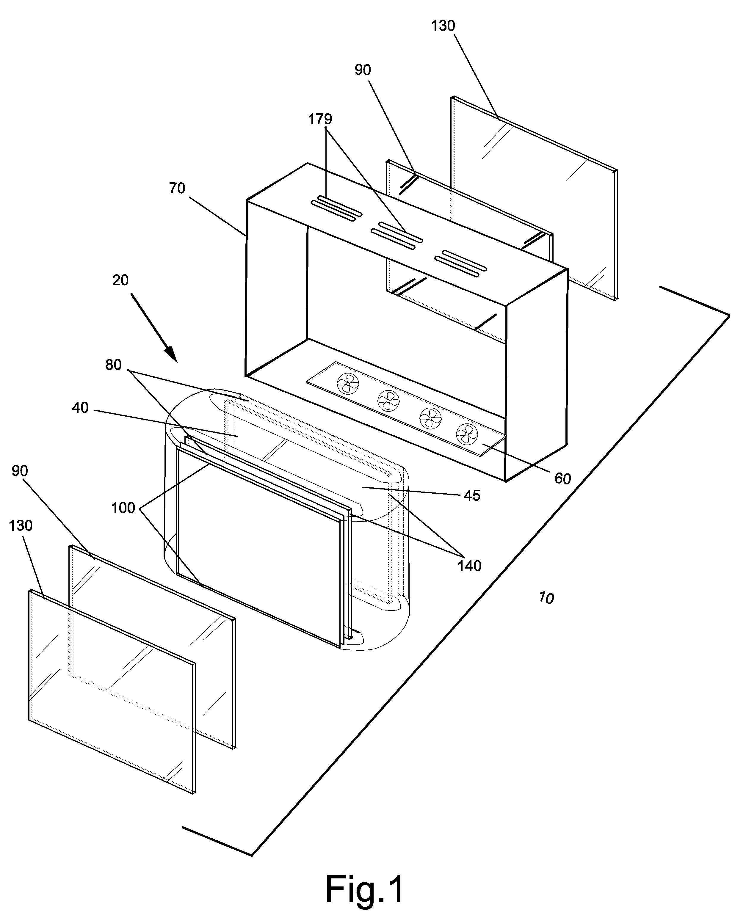 Shared Isolated Gas Cooling System for Oppositely Facing Electronic Displays