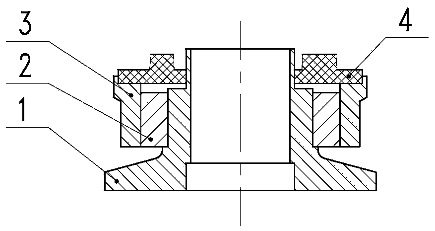 Built-in amplifying circuit ring shear piezoelectric component structure