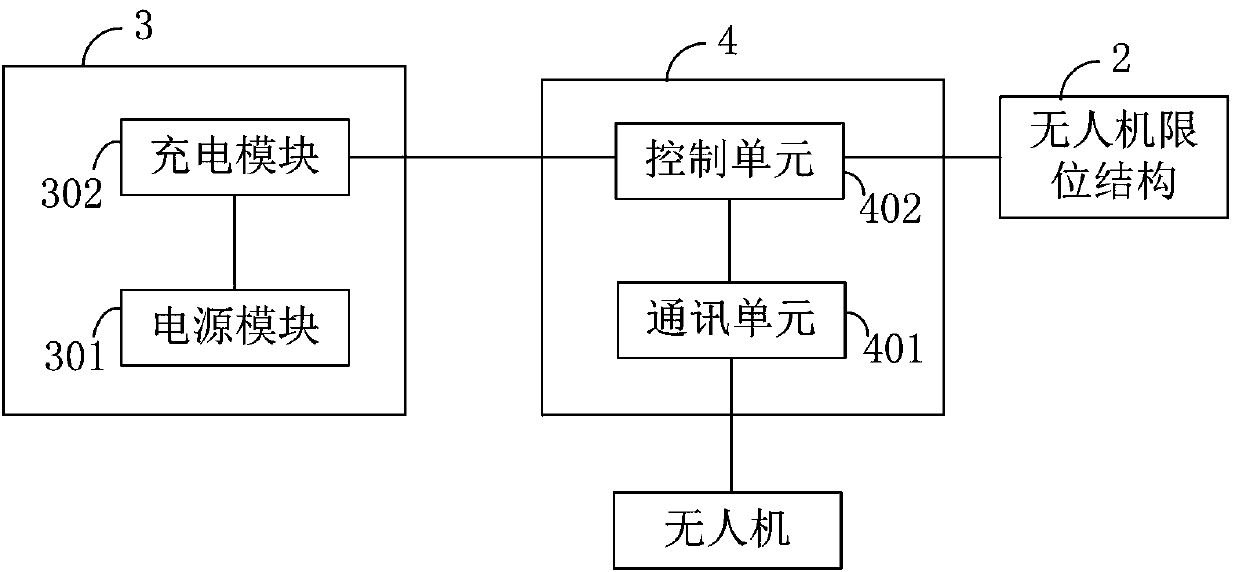 Unmanned aerial vehicle parking device and unmanned aerial vehicle matched with same