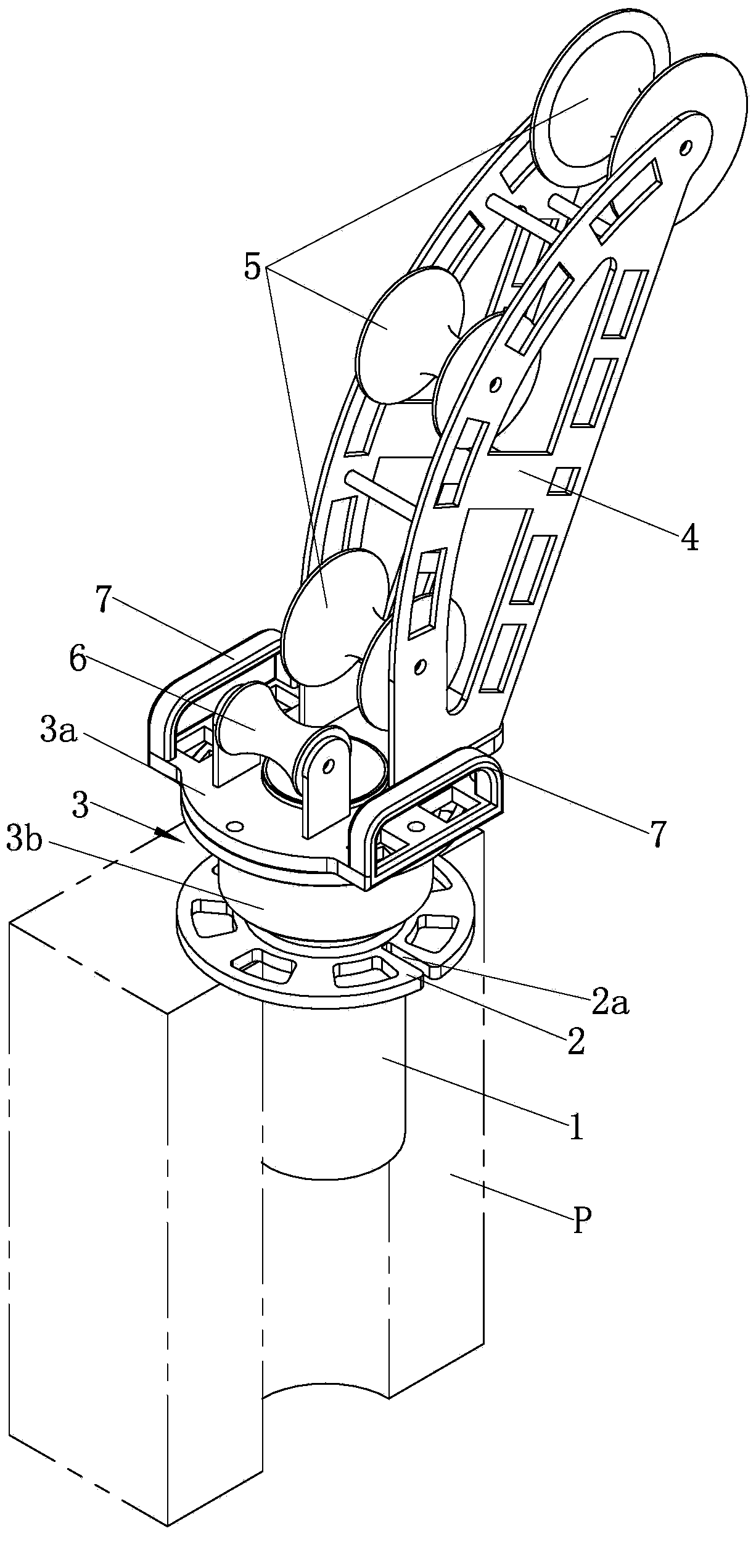 Tube drawing auxiliary device applied to on-site mixed emulsion explosive loading procedure