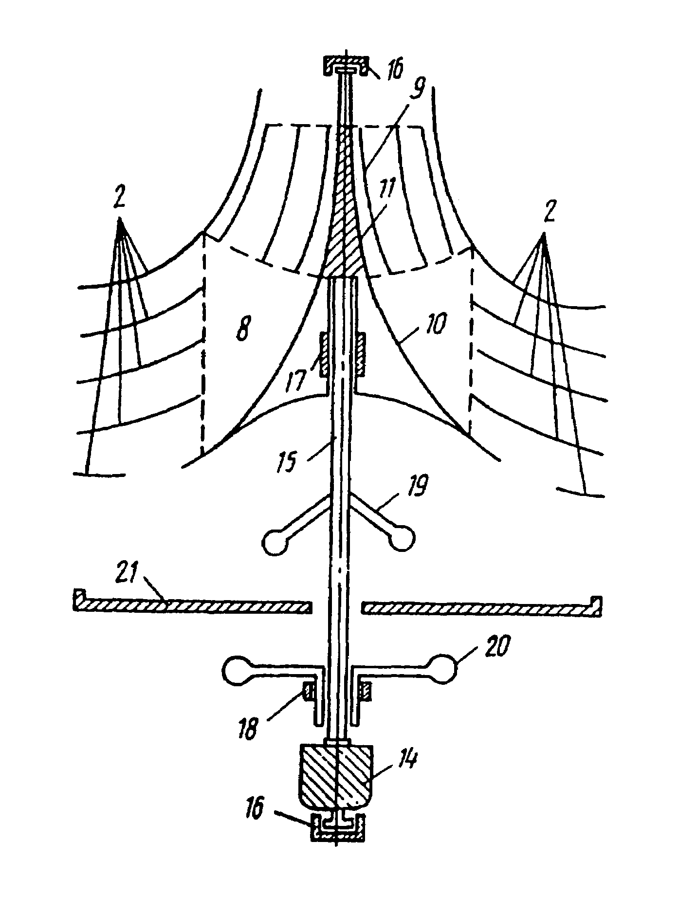 Method of conversion of continuous medium flow energy and device for conversion of continuous medium flow energy