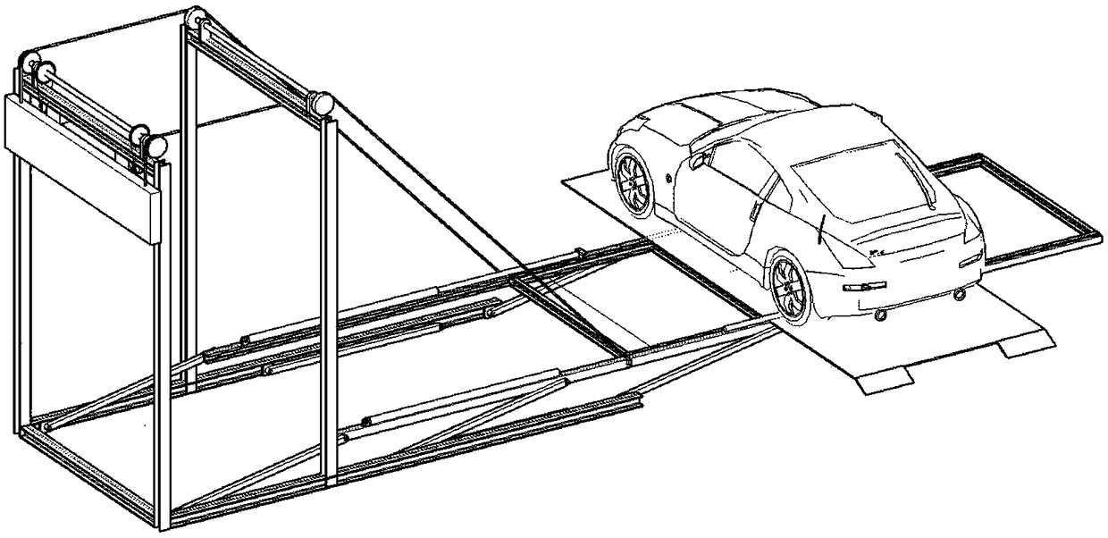 Collision-avoidance-free pull-up-type longitudinally-arranged and transversely-entered double-layer garage
