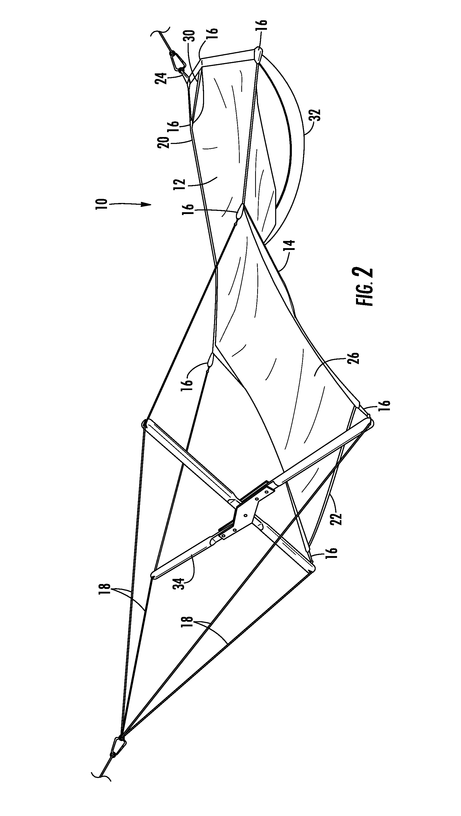 Hammock with quadrecline geometry