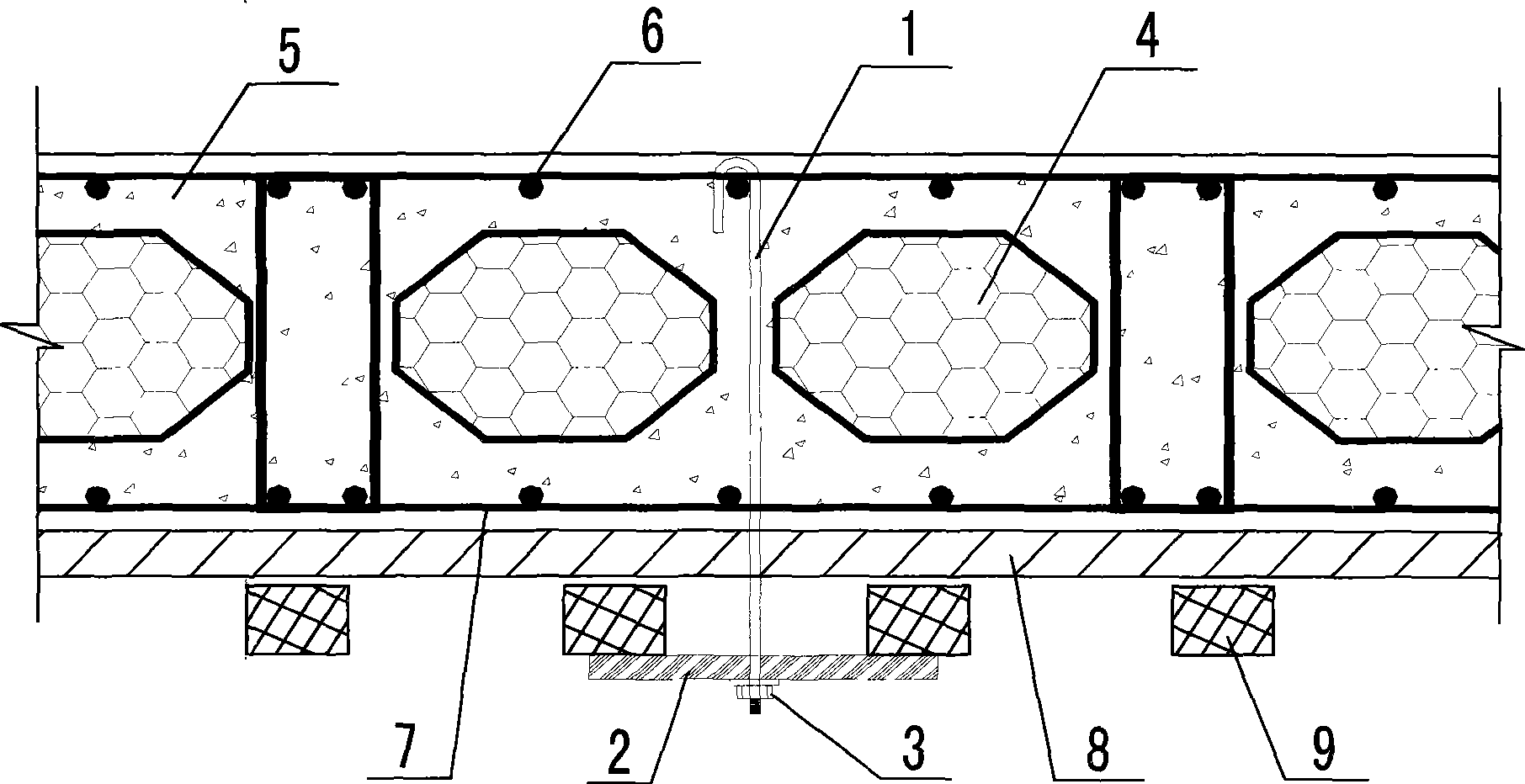 Anti-floating construction method for cast-in-place concrete hollow building roof