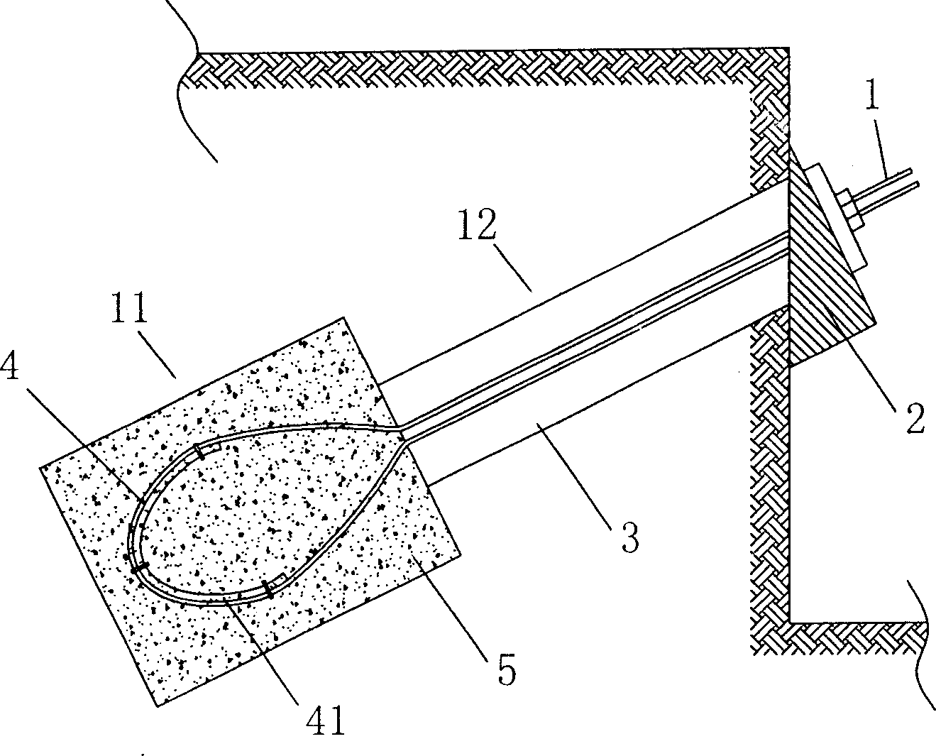 Rotating anchor rod of a rod and construction method thereof
