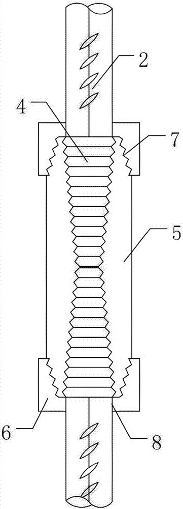 Mechanical connection method of highway bridge engineering pile foundation reinforcing steel bars