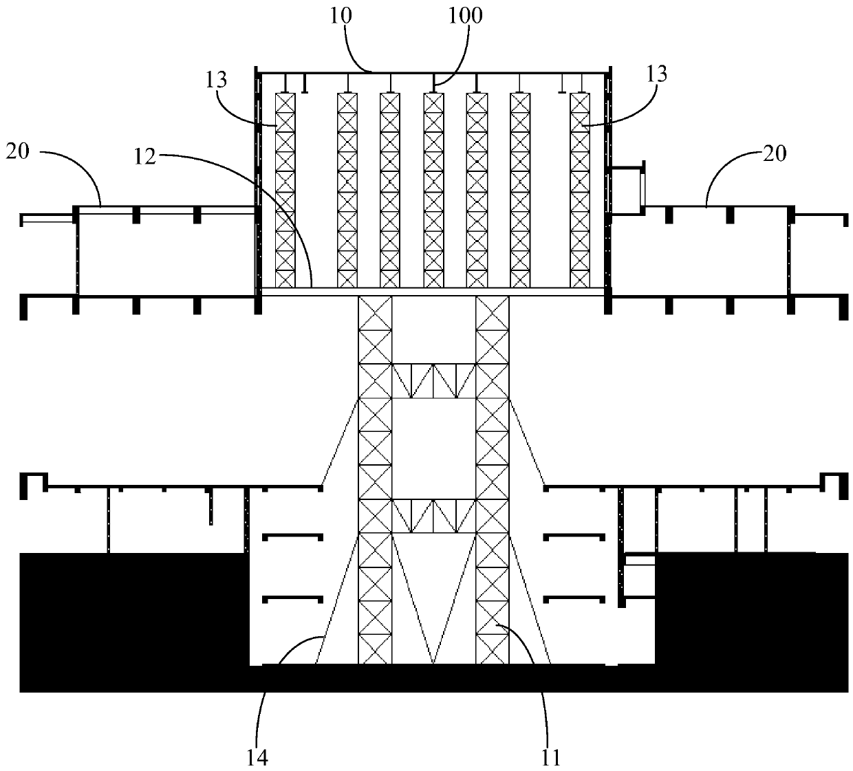 A construction method for reverse installation of a hanging steel structure