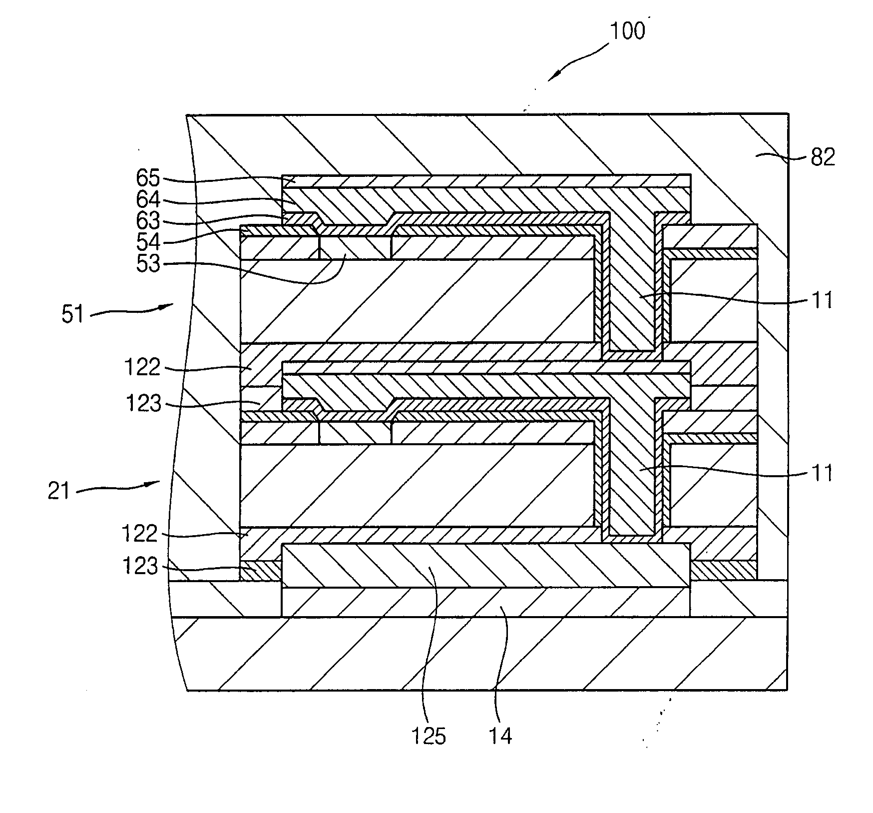 Stacked chip package using warp preventing insulative material and manufacturing method thereof