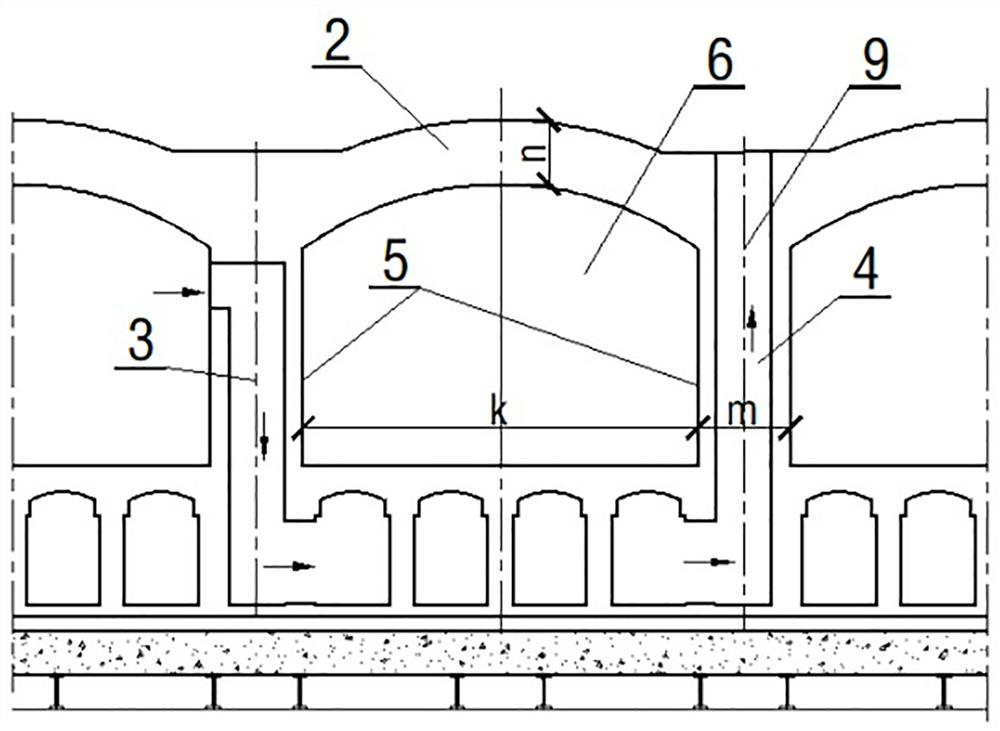 Main wall flame path structure of heat recovery coke oven
