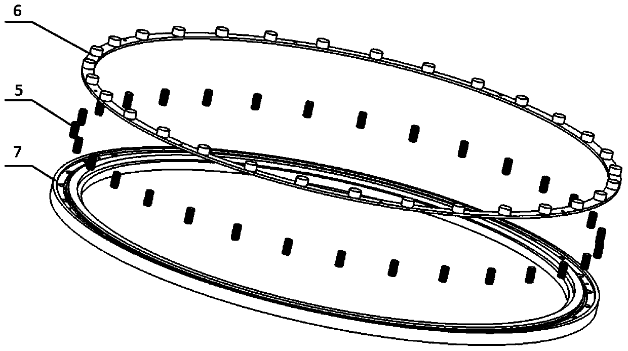 Novel clamping device capable of fast mounting and dismounting rupture disc device