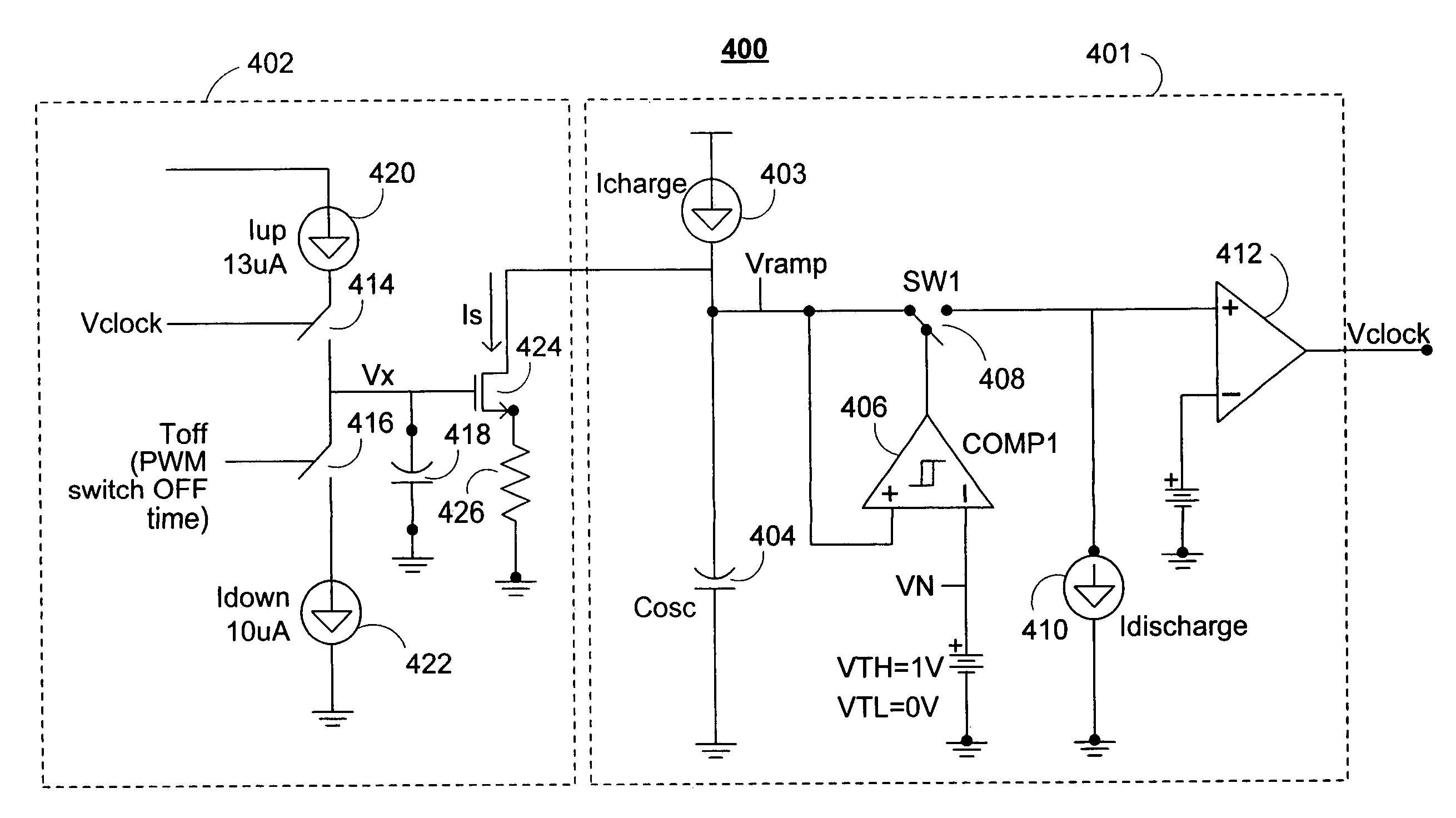 Switching regulator duty cycle control in a fixed frequency operation