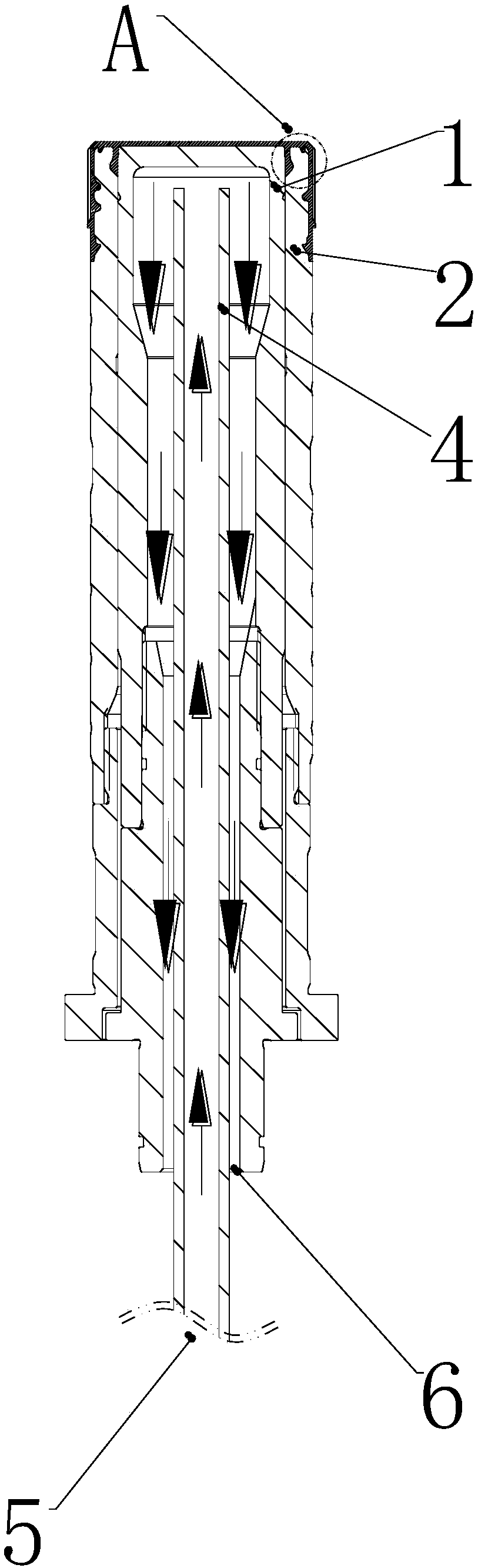 High-speed mould threaded core cooling structure