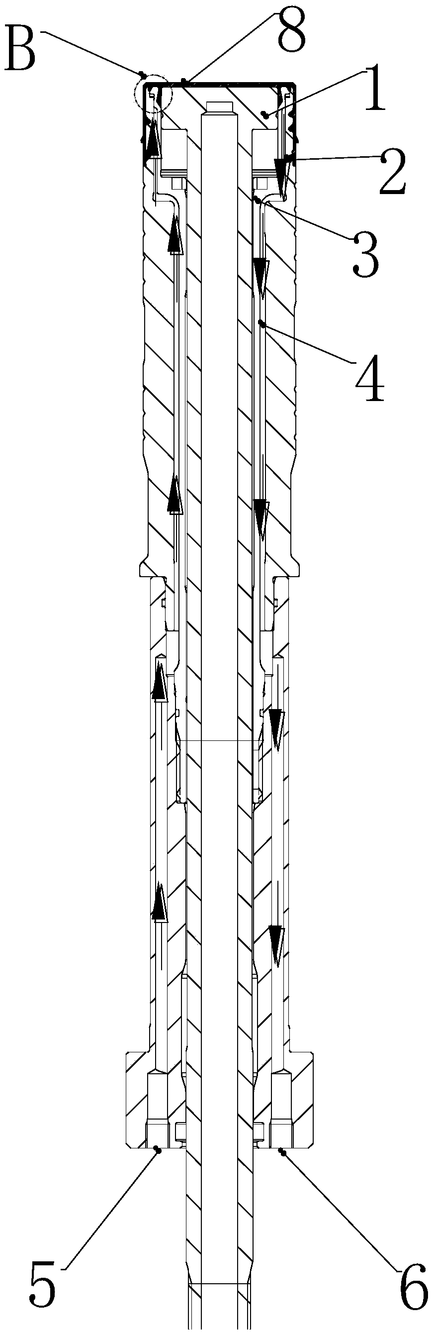 High-speed mould threaded core cooling structure