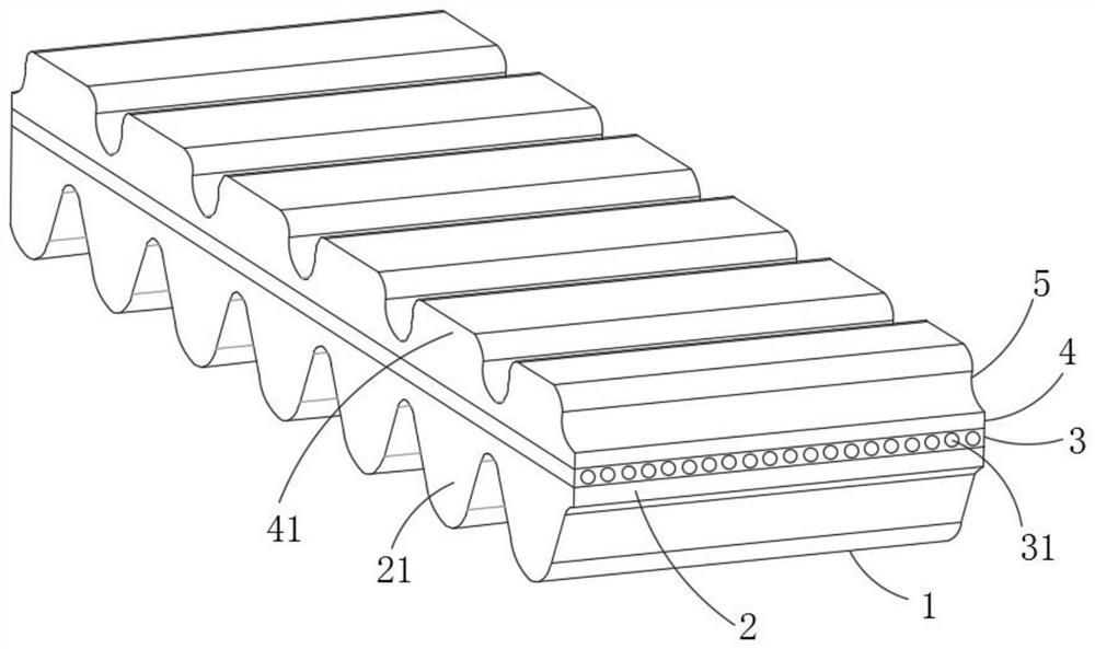 Beach buggy belt as well as formula and processing method thereof