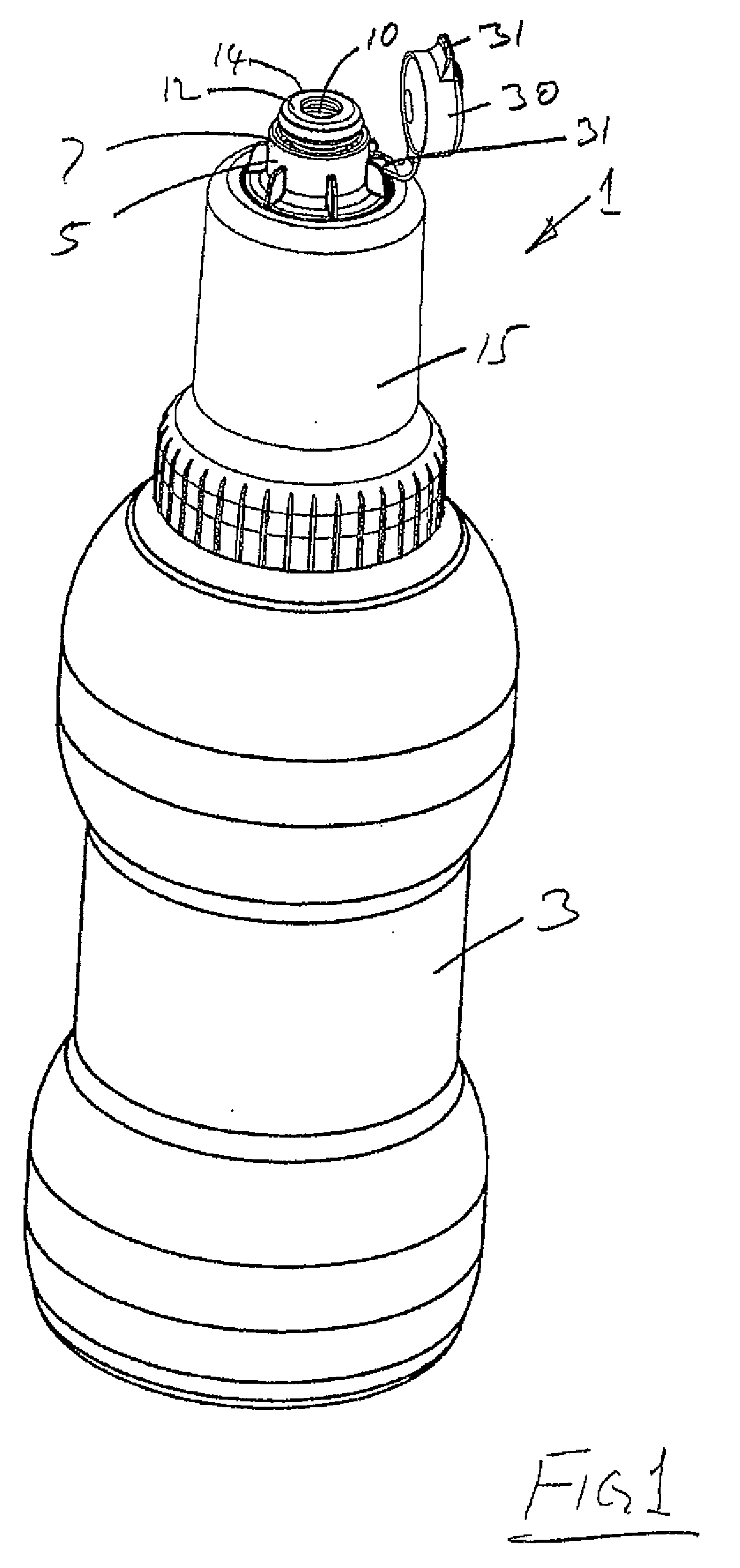 Filter device for filtering liquid from a source