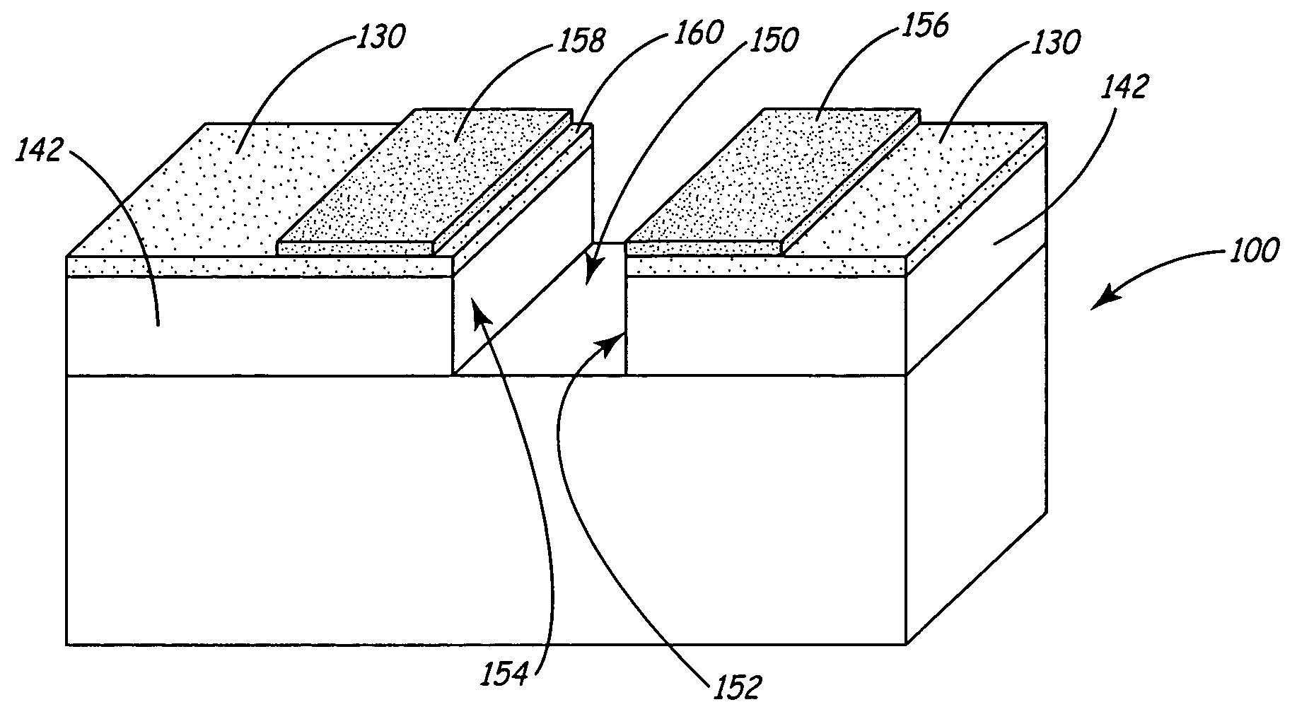 Double layer patterning and technique for milling patterns for a servo recording head